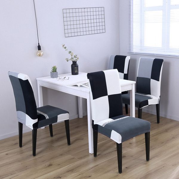 

4/5/6 pieces printed chair cover washable removable big elastic seat covers slipcovers stretch for banquet l dining room
