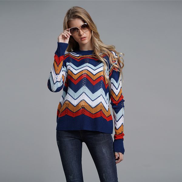 

womens rainbow striped sweaters bohemia knit tassel v-neck long sleeve woman sweaters female pullovers ladies ls054, White;black