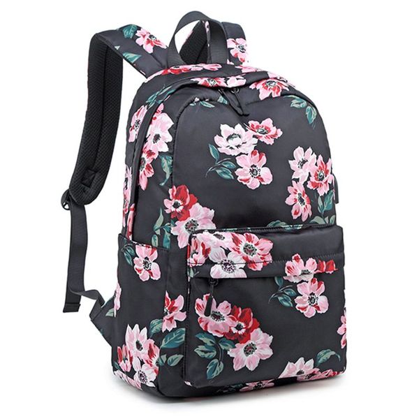 

3pcs school backpack for girls nylon lapdaypack bookbag lunch bag purse set