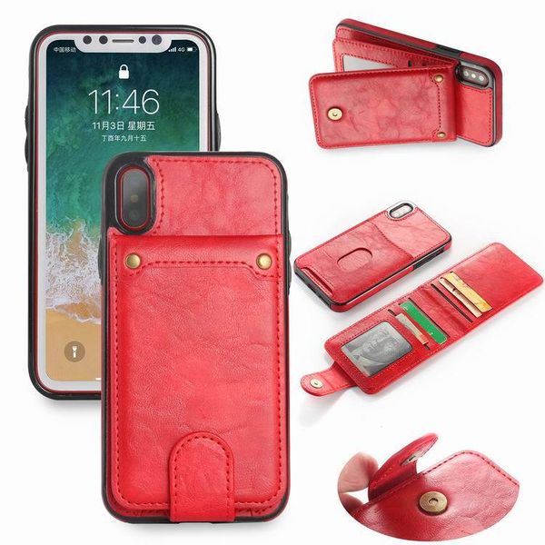 

для iphone x xs max xr 7 8 note8 plus iphone6 ​​/ 6s crazy horse кожаный чехол x чехол для карты держатель карты защитный чехол для кожи