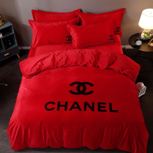 Fashion Red Bedding Sets Winter Wedding Bedroom Decorate Queen