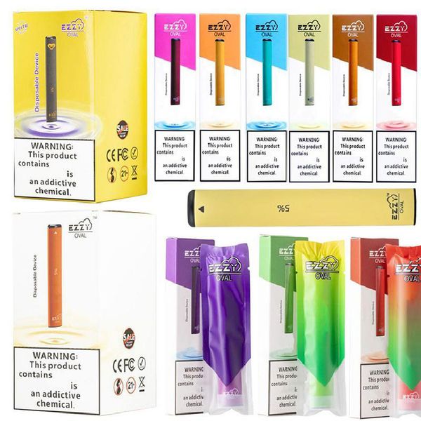 

2020 Ezzy OVAL Одноразовая Vape Pen Kit Более 300 пуфы 280mAh Аккумулятор 1,3 мл опорожнить Портативный Pod устройства Картридж Анти Leak Design