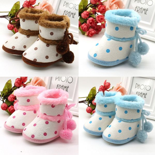 

детские девочки мальчики мягкие пинетки снегоступы младенческой малыш новорожденный потепление обувь, Black