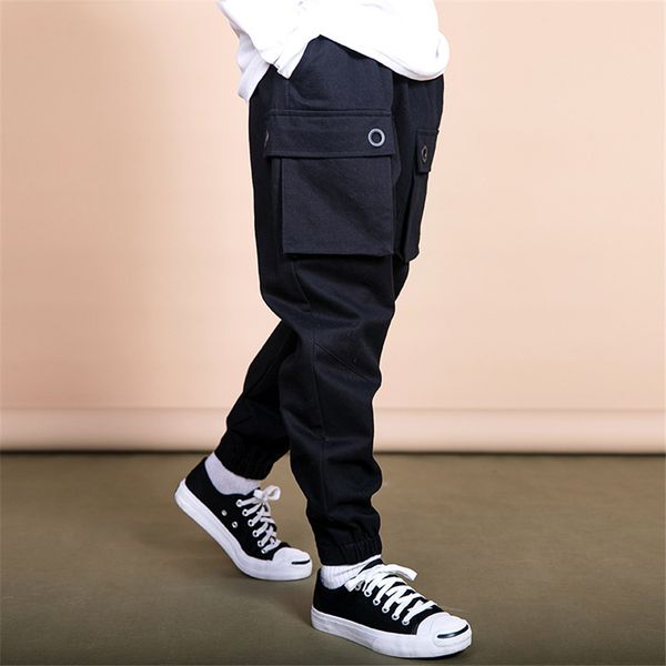 

2019 boys pants size for 6-16years solid cargo full pants kids leggings black yellow skyblue cotton 2019 spirng new kids cloth, Blue