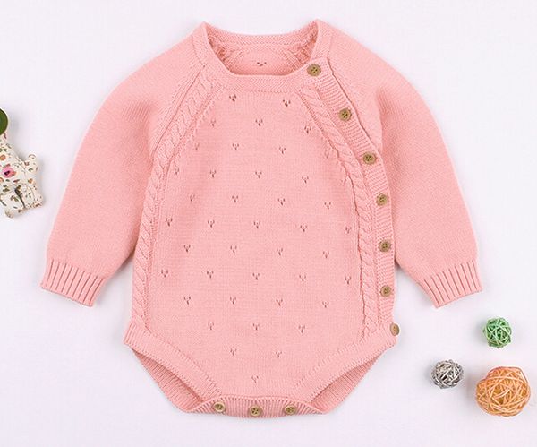 

0-18m brand new newborn toddler baby girl boy autumn winter clothes knitted jumpsuit bodysuit sweaters 0-18m, Blue