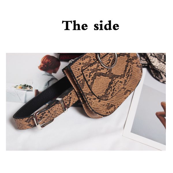 

women waist pack serpentine fanny pack pu leahter waist bag famal fashion snake skin belt female purse