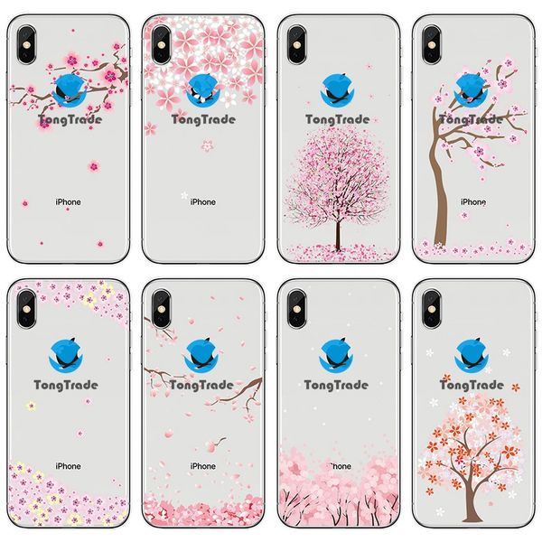 

tongtrade] soft silicone tpu case for iphone 8 7 6s 5s 11 pro max x xs plus custom cherry blossom fruit fresh estheticism artistic case