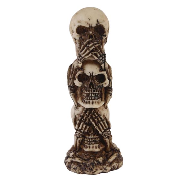 

3 layer skull statue do not listen look say skull figurine home office decor
