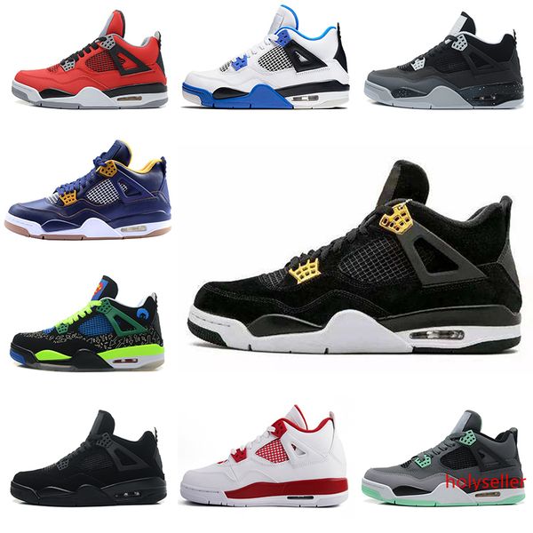 

sheos 4 basketball shoes men fire red white cement cavs military blue cement grey black sneakers athletics boots