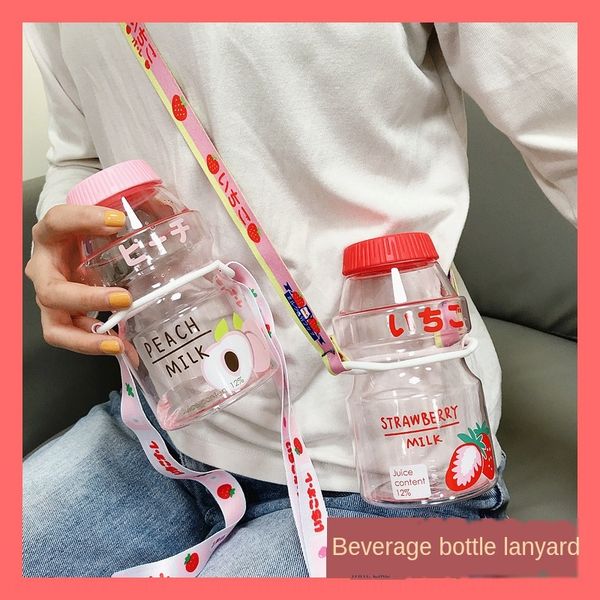 

0jn5v japanese sesame street mineral beverage bottle portable wide rope bottle buckle back water buckle vacuum mineral water belt belt cup l, Black;white