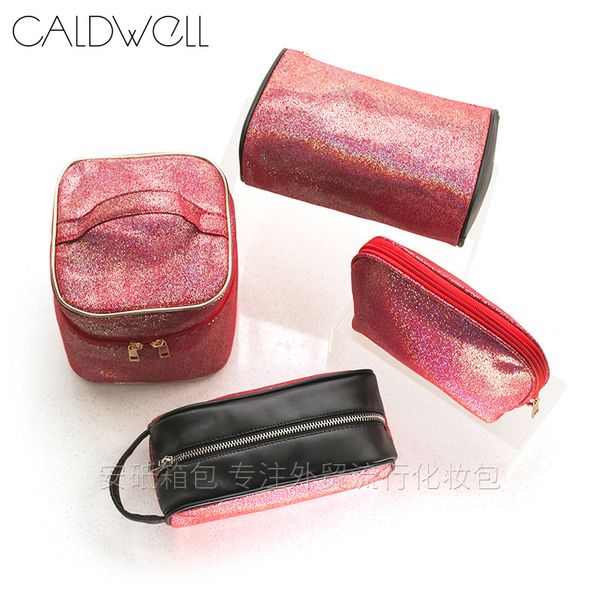 

100 pcs caldwell glitter makeup pouch handbag portable ladies storage wash bag large capacity bling evening party clutch purse