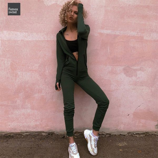 

зима женщины комбинезоны с длинным рукавом с капюшоном клуб эпикировка молнии хлопок sexy wear бег бинты bodycon фитнес комбинезон, Black;white