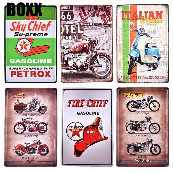 

esso bsa motorcycles metal embossed sign garage home decor vintage route 66 poster tin signs pub bar metal wall art stickers