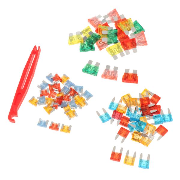 

80pcs 12v fuse adapter assorted standard slice fuse atm atc fuses car boat truck automotive replacement fuses holders kit