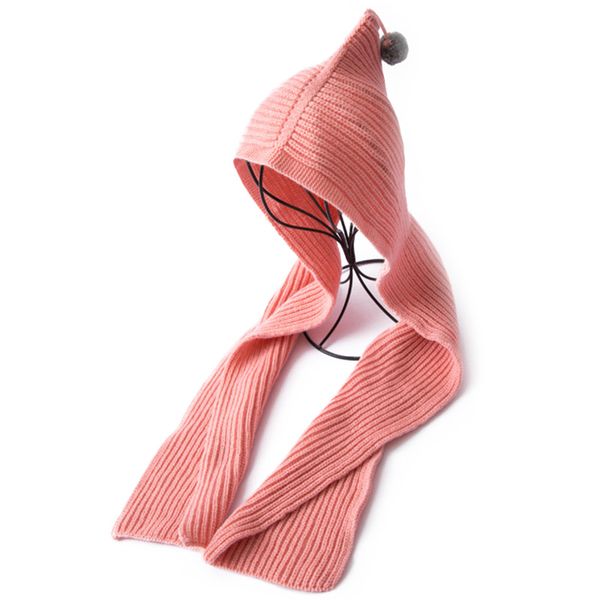 

2-in-1 hat knitted scarf for keep warming cap winter accessories kids, Blue;gray