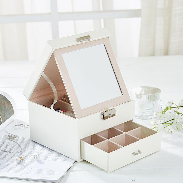 

jewelry boxes and packaging leather makeup organizer storage box container case gift box women cosmetic casket storage bins