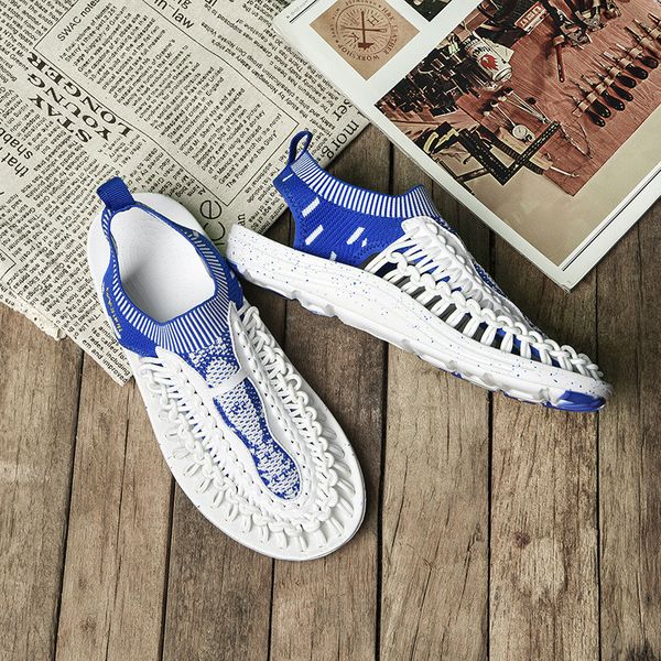 

times new roman 2020 summer big size 46 men sandals fashion design breathable casual beach shoes outdoor sandals for men, Black