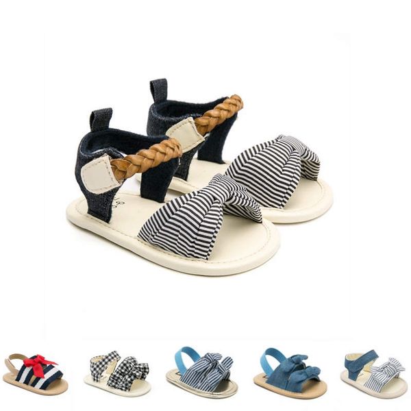 

летние девочки обувь cute bowknot холст princess новорожденный первый walker обувь