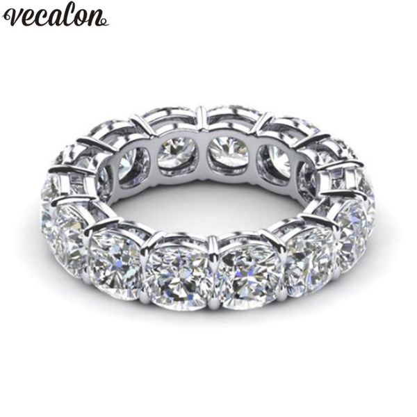 Vecalon 10 Styles Classic Banding Band Ring 925 Sterling Silver Diamond Noivage Anings For Mull Men Men DropShipping Jóias