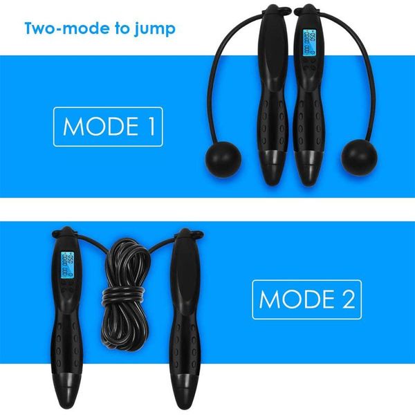 

5in1digital counting speed skipping counter wireless jump rope indoor outdoor gym fitness cordless calorie skipping rope