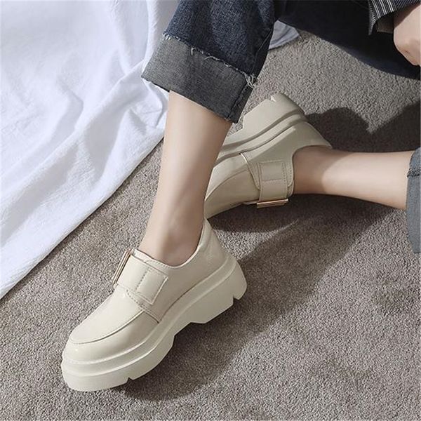 

european style small leather shoes female spring 2019 new students korean women wild england college wind high heel women shoes, Black