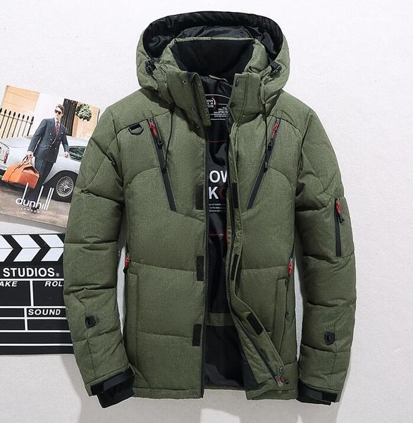 

coats slim thick hooded warm men jackets coat with zipper casual male clothing winter men down, Black