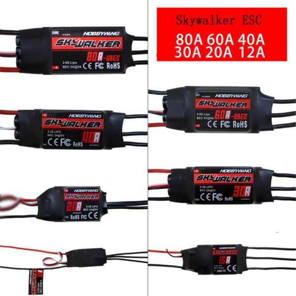 

1pcs hobbywing skywalker 12a 20a 30a 40a 50a 60a 80a esc speed controler with ubec for rc fpv quadcopter rc airplanes helicopter
