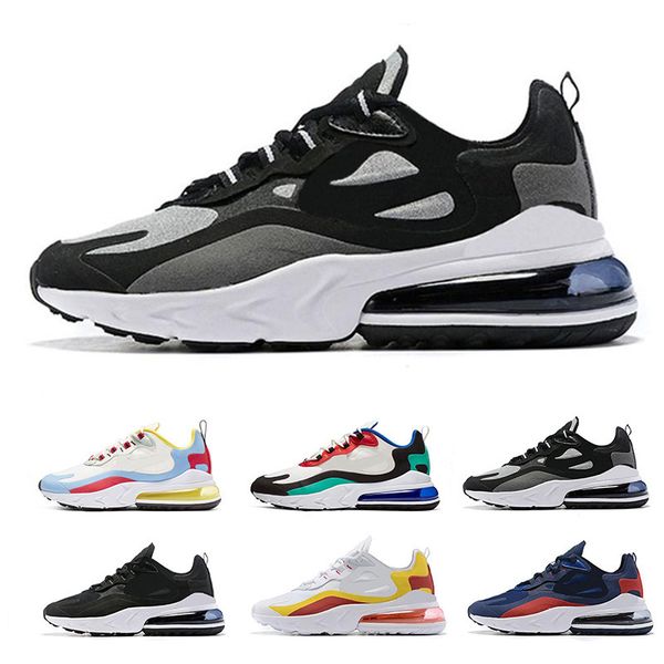 

2019 arrival react triple black white gray running shoes men women bauhaus optical breathable mens trainers designer shoes size 36-45