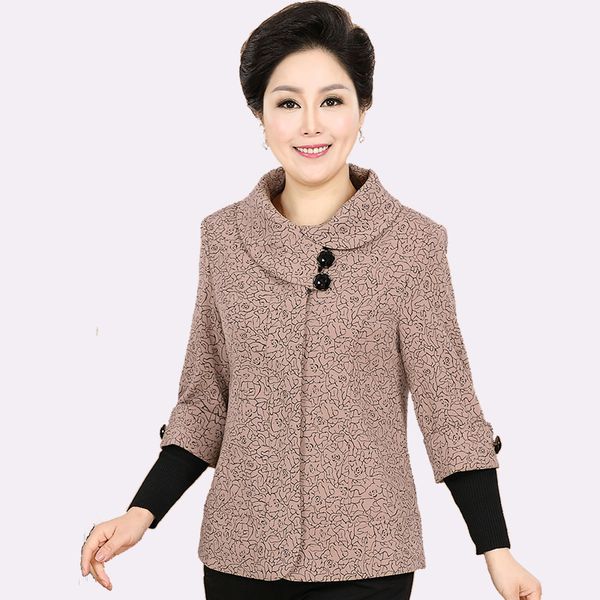

2020 spring autumn new fashion plus size women jacket coat slim long-sleeved outwear casual elegant mother overcoat, Tan;black
