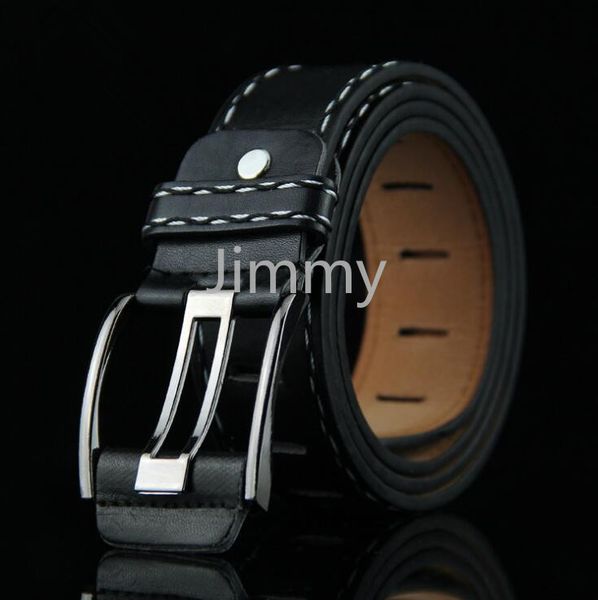 

2019 new korea leather men's belt mens casual belt hollow leather width head layer leather hollow belt, Black;brown