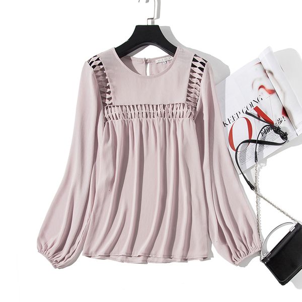 

женщины блузы женщины top white выдалбливают блузы 2019 новая коллекция весна рубашки с длинным рукавом повседневная streatwear женщин топы