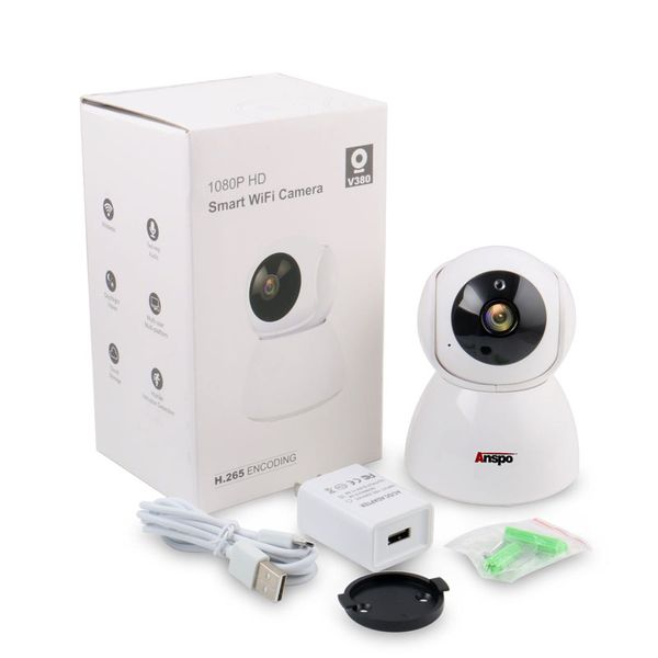 Anspo Wireless Home CCTV Câmera IP Pan Tilt Rede Vigilância Visão Noturna IR WiFi Webcam Monitor de Bebê Interno Detecção de Movimento 720P