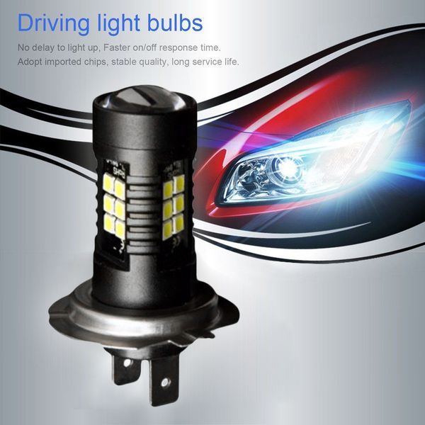 

2pcs 3030 21smd h7 high power 6500k super white led fog lights driving bulbs