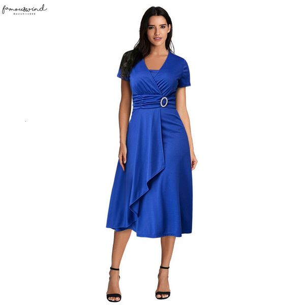 

womens clothing casual dresses v neck short sleeve dress ladies fashion casual plus size summer hem ruffled party belt dress, Black;gray
