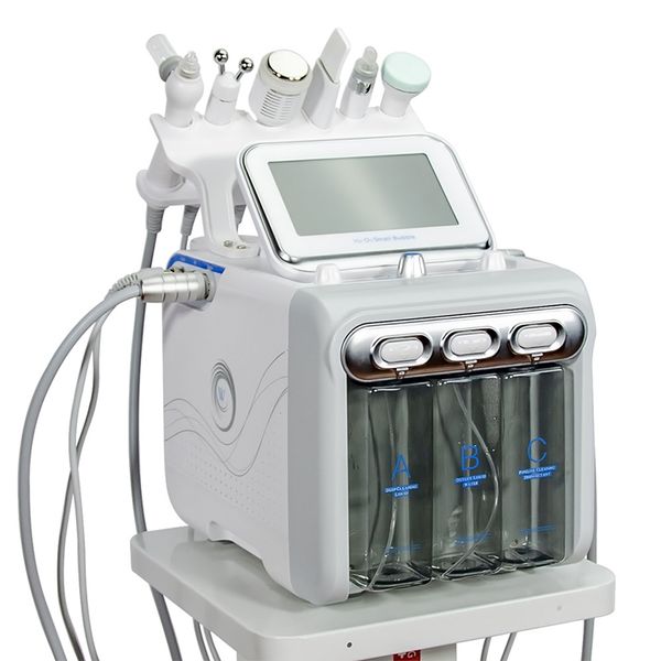 

6 in 1 new h2-o2 hydra+oxygen spray aqua peel hydro facial machine ultrasonic skin scrubber rf bio beauty machine