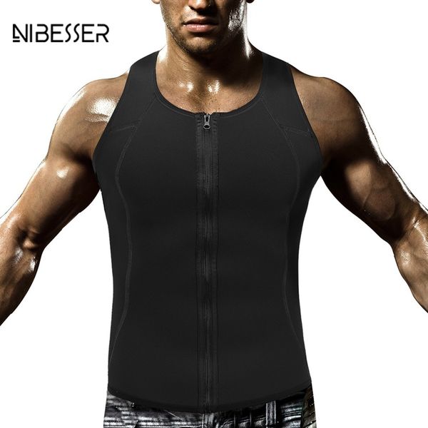 

2019 summer tank breathable bodysuits tank men fitness vest quick dry zipper slim fit male sleeveless mens clothes, White;black