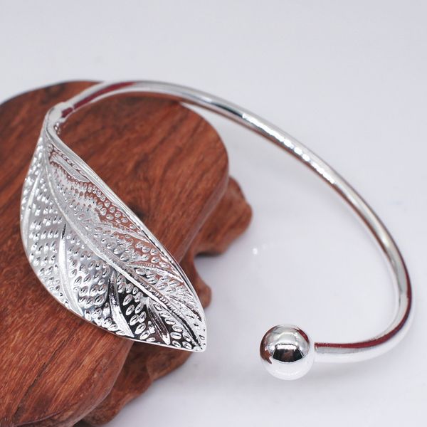 

fashion open leaf bracelet female cuff bracelet female birthday gift, Black