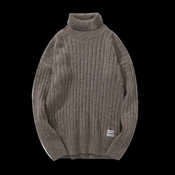 

2018 men's winter new slim turtleneck baseline sweater men's thicken solid color teen twist high-necked street sweater, White;black