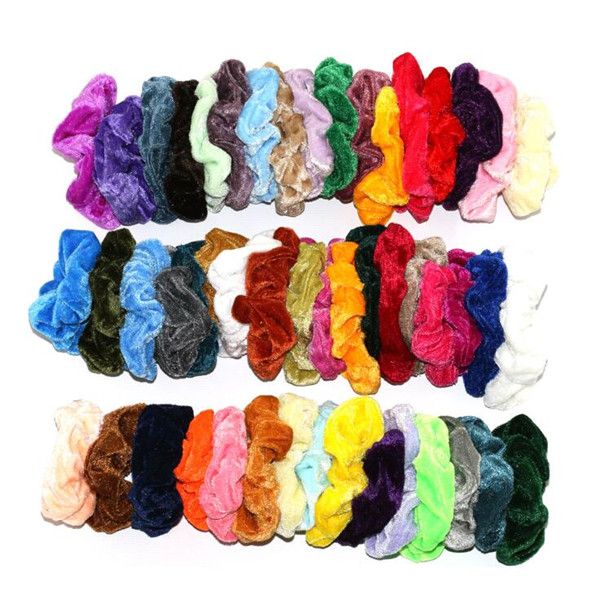 

velvet elastic hair bands hair scrunchies scrunchy hair ties ropes scrunchie for women or girls accessories lxl846q, Slivery;white