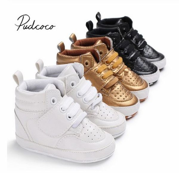 

2020 brand new newborn baby boy girl soft sole crib shoes warm boots anti-slip sneaker pu breathable solid first walkers 0-18m, Black