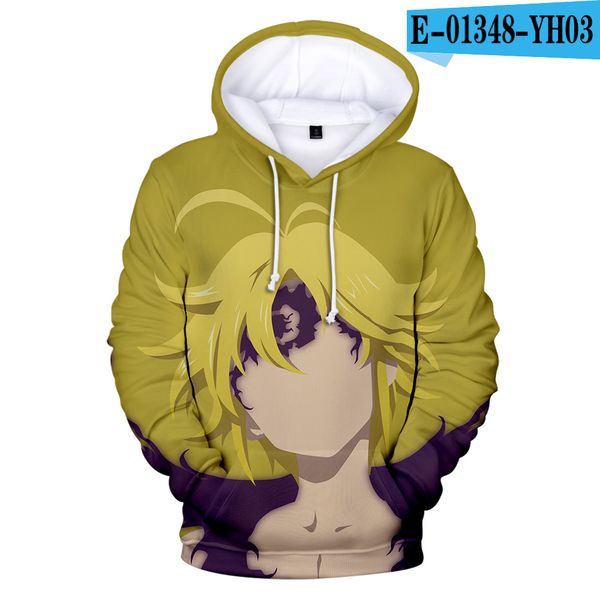 

spring and autumn japanese comics seven sins meliodasd fashion men and women hooded sweater