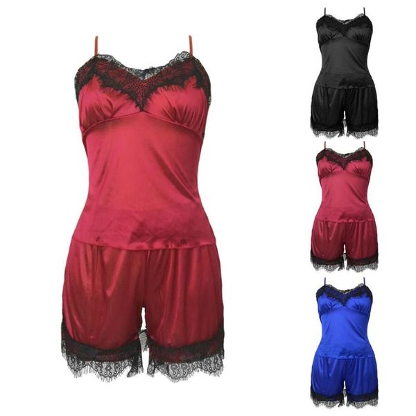 

2pcs women erotic sling sleepwear set lace lingerie sleeveless apparel, Blue;gray