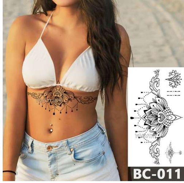 Acheter 1 Feuille Poitrine Corps Tatouage Temporaire étanche Bijoux Dentelle Totem Lotus Mandala Motif Decal Taille Art Tatouage Autocollant De 752