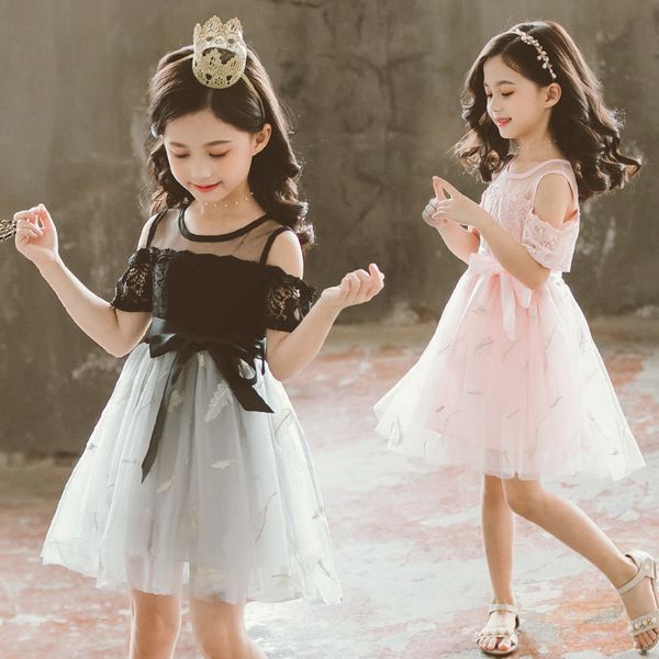 

baby girls party dress детская одежда девушки милые с плеча платья принцессы 2020 летние дети девушки кружева лоскутное платье, Red;yellow
