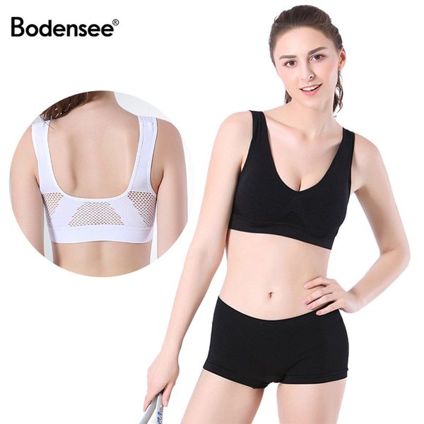 

bodensee 2020 women sports bra women fitness yoga bra seamless thin push up breathable sport brassiere running gym crop top, White;black