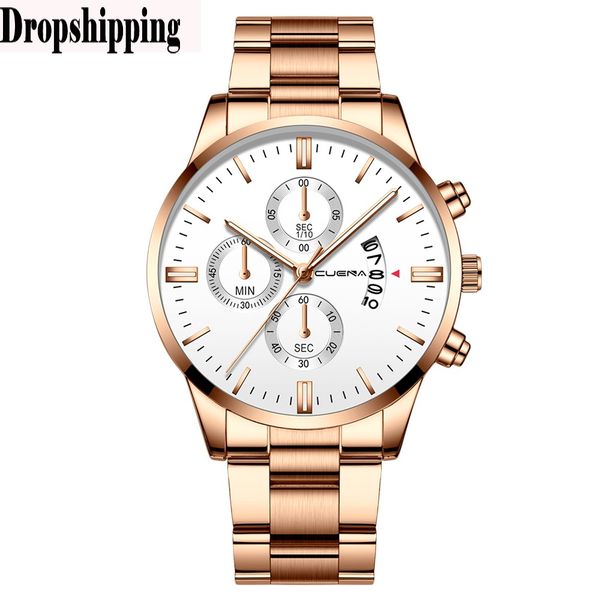 

2019 men's watch men fashion stainless steel analog date sport casual quartz wrist watch relogio masculino #zd, Slivery;brown