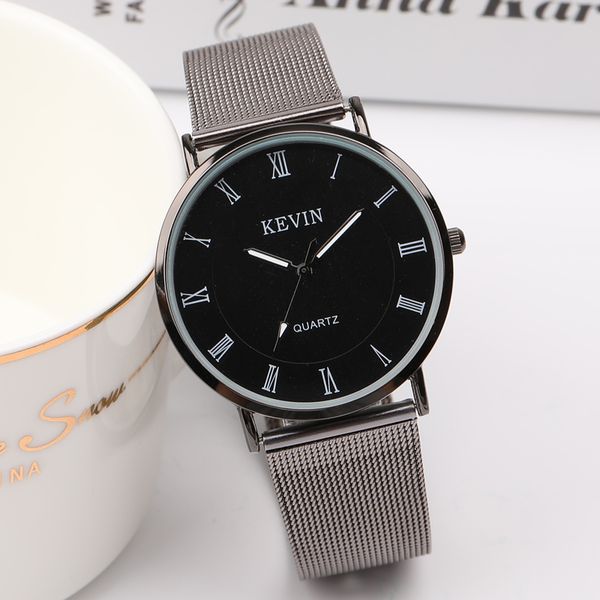 

2017 luxury ultra thin couple watch brand mesh belt quartz wristwatch lady watch fashion retro women men, Slivery;brown