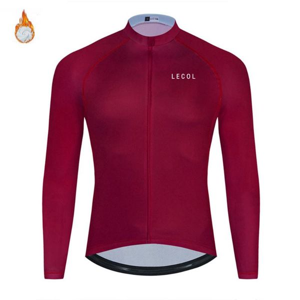 

lecol 2020 winter warm jersey pro team cycling jackets thermal fleece bicycle cycling warm mtb bike clothing jacke, Black;red