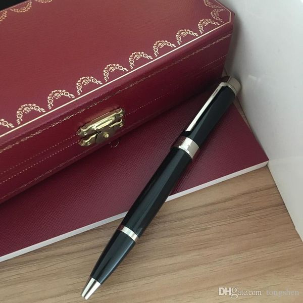 

luxury pen good design black color silver clip ballpoint pen with a gift box, Blue;orange