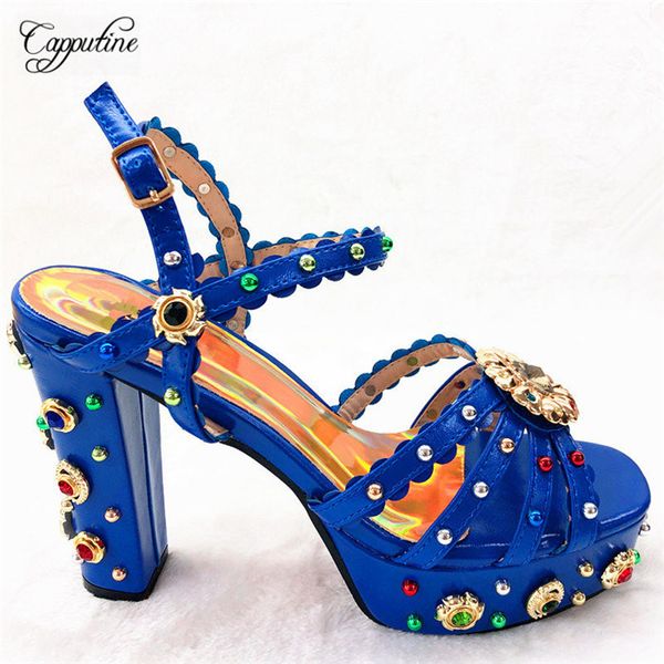 

elegant royal blue with nice decoration design pumps shoes for party cfs12 size38-42, Black